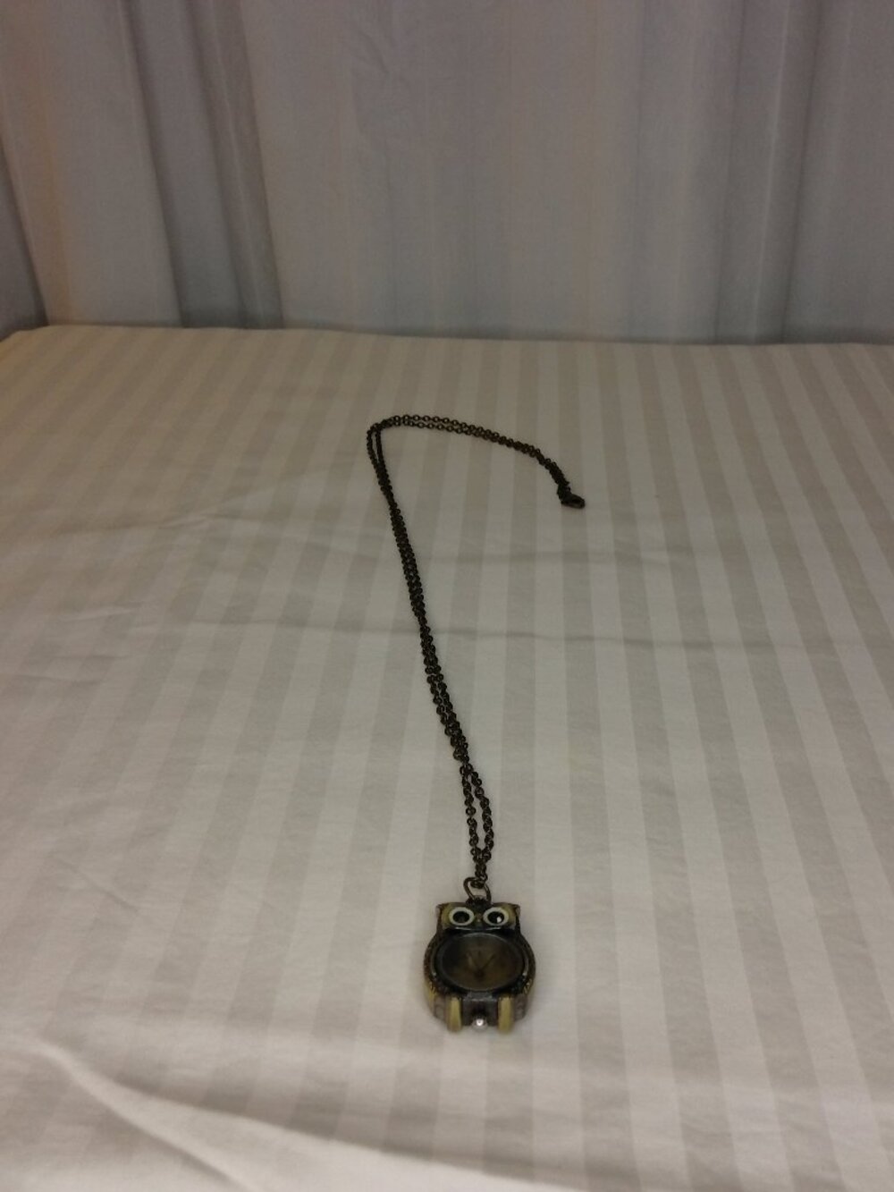 Clair's Boutique Owl Pendant Clock Necklace
